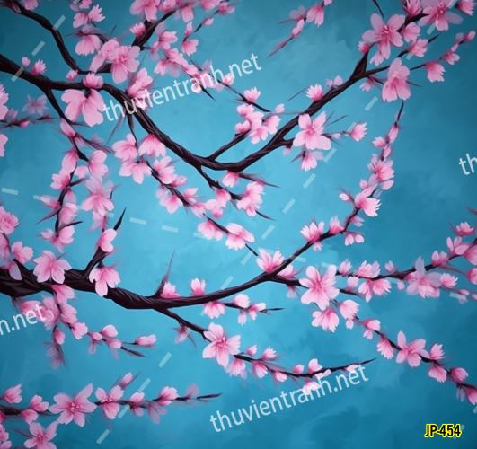 Tranh dán tường hoa anh đào-JP-454 - Tranh tường chất lượng cao